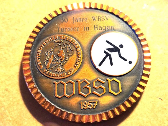 German Women's Sports Medal- 30 Years Of The WBSV Tournament In Hagen-AU In Original Box 60MM