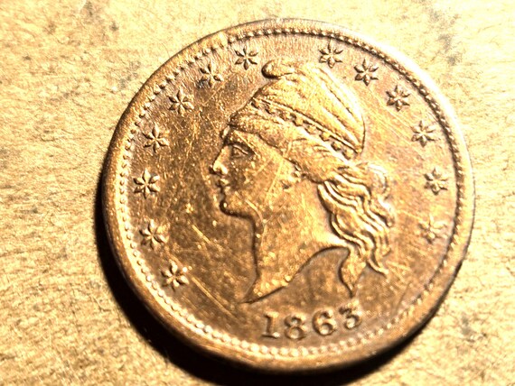 1863 Civil War Token "God Protect The Union" Scratches Reverse
