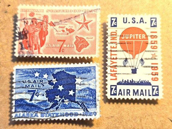 1959 Three Vintage Stamps