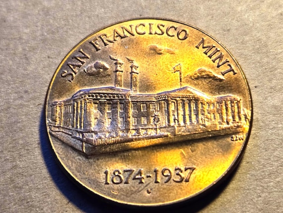 1937 United States San Francisco Mint Treasury Department Medallion 38MM Heavy Bronze Piece