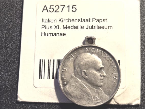 Vatican Pope Pius XI 1922-1939 Medallion