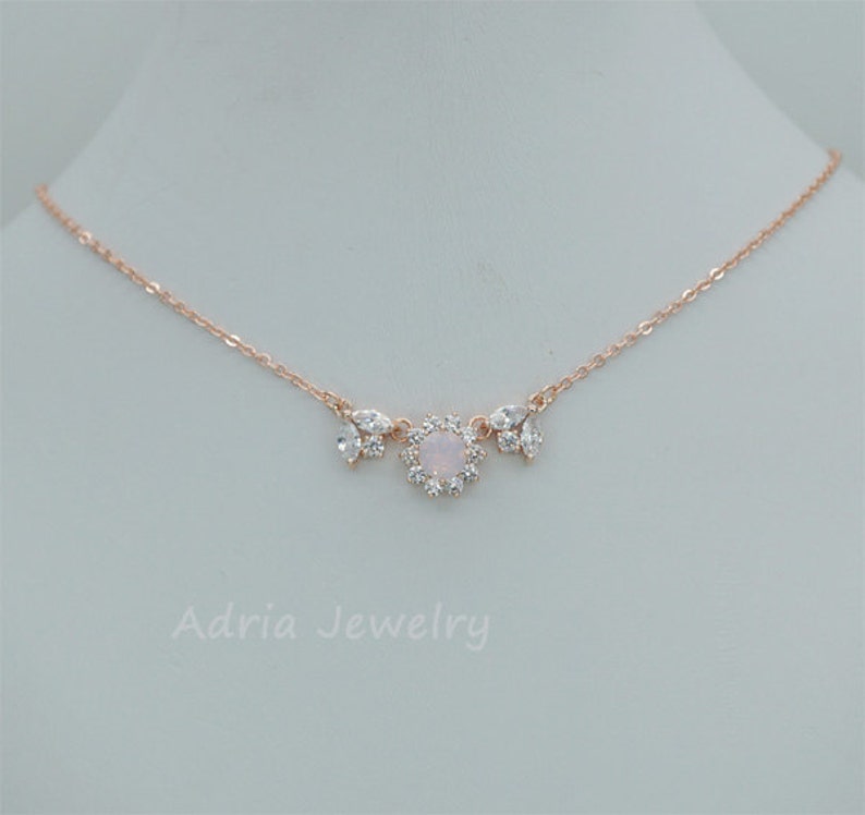 Pink Bridesmaid Necklace Pink Crystal Necklace Swarovski Etsy