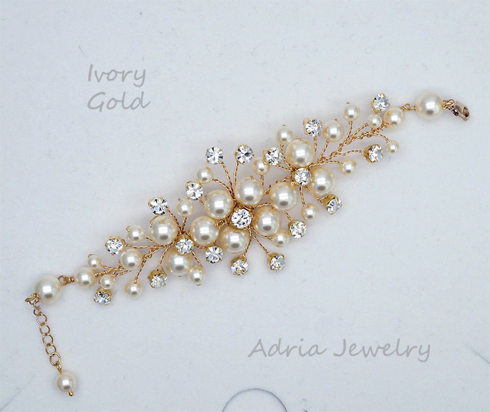 Bridal Bracelet Gold Wedding Bracelets Pearls Bracelets off Etsy