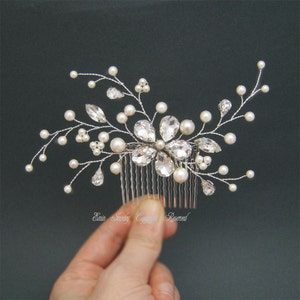 Wedding Hair Accessories, Bridal Hiar Comb, Rhinestone Swarovski Pearls Hair Combs, Fascinator, Hair vines, Bridesmaids Hair Pieces image 1