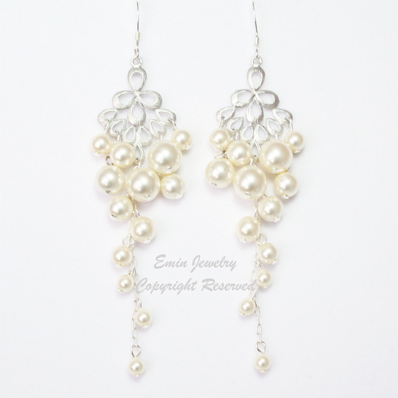 chandelier pearl earrings for wedding