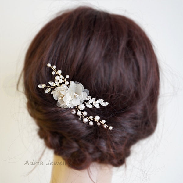 Rose Gold Hairpin, Wedding Hair Accessories, Bridal Headpiece, Rose Gold Flower Headpiece, Flower Headpiece, Bridal Hair Accessories
