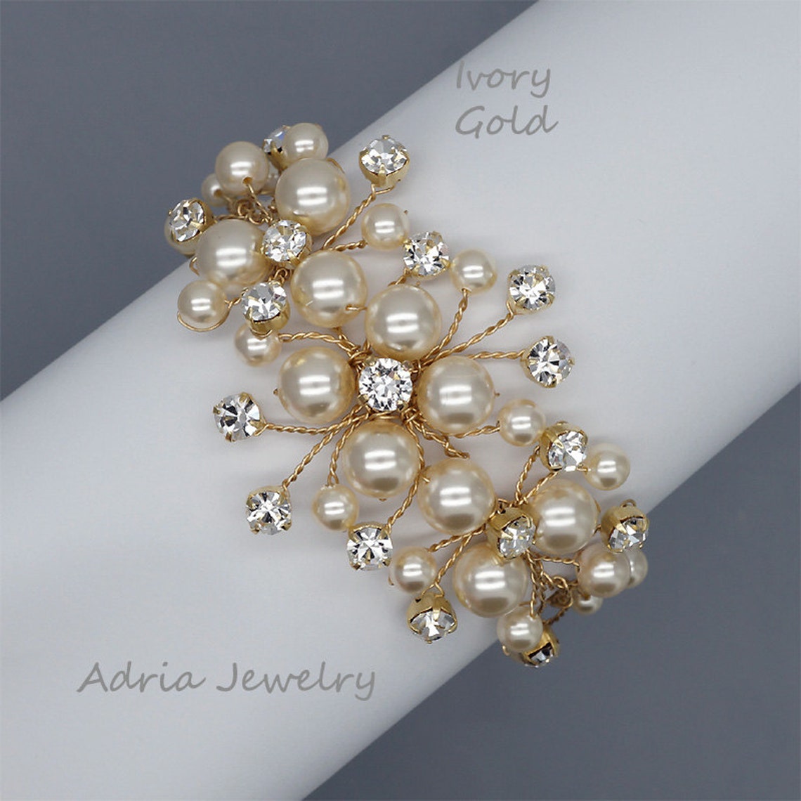 Bridal Bracelet Gold Wedding Bracelets Pearls Bracelets off Etsy
