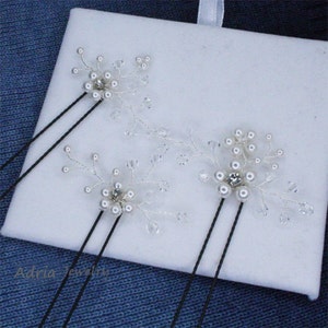 Ivory Pearl Clip Gold Bridal Hair Pins, Wedding Hair Accessories, Swarovski Pearl Wedding Hair Pins, Bridal Hair Pieces T12056 image 2