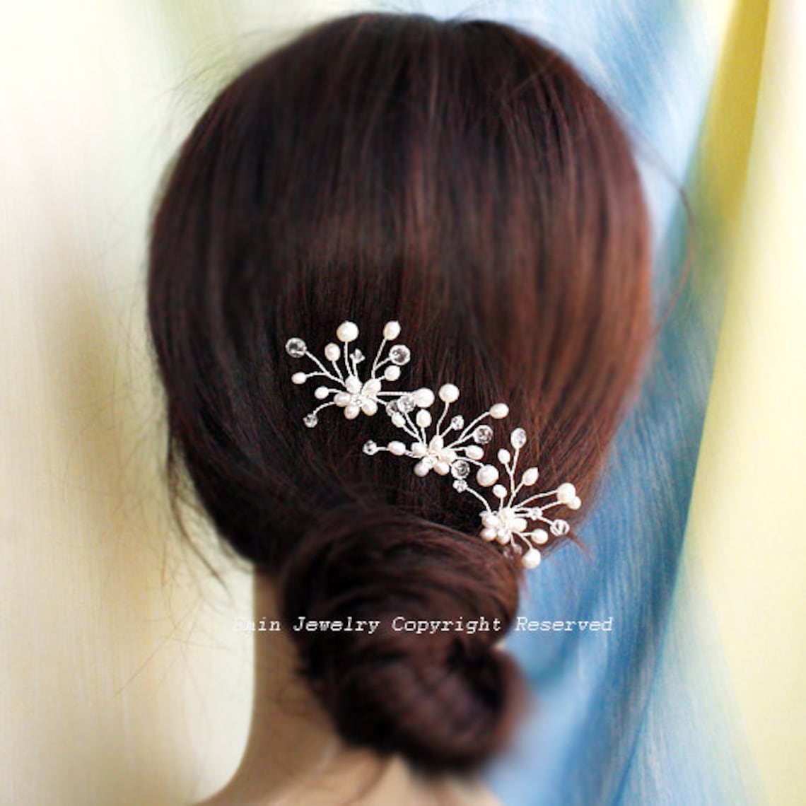 3 Bridal Hair Pin Set H0003 Bridal Hair Pins Wedding Etsy