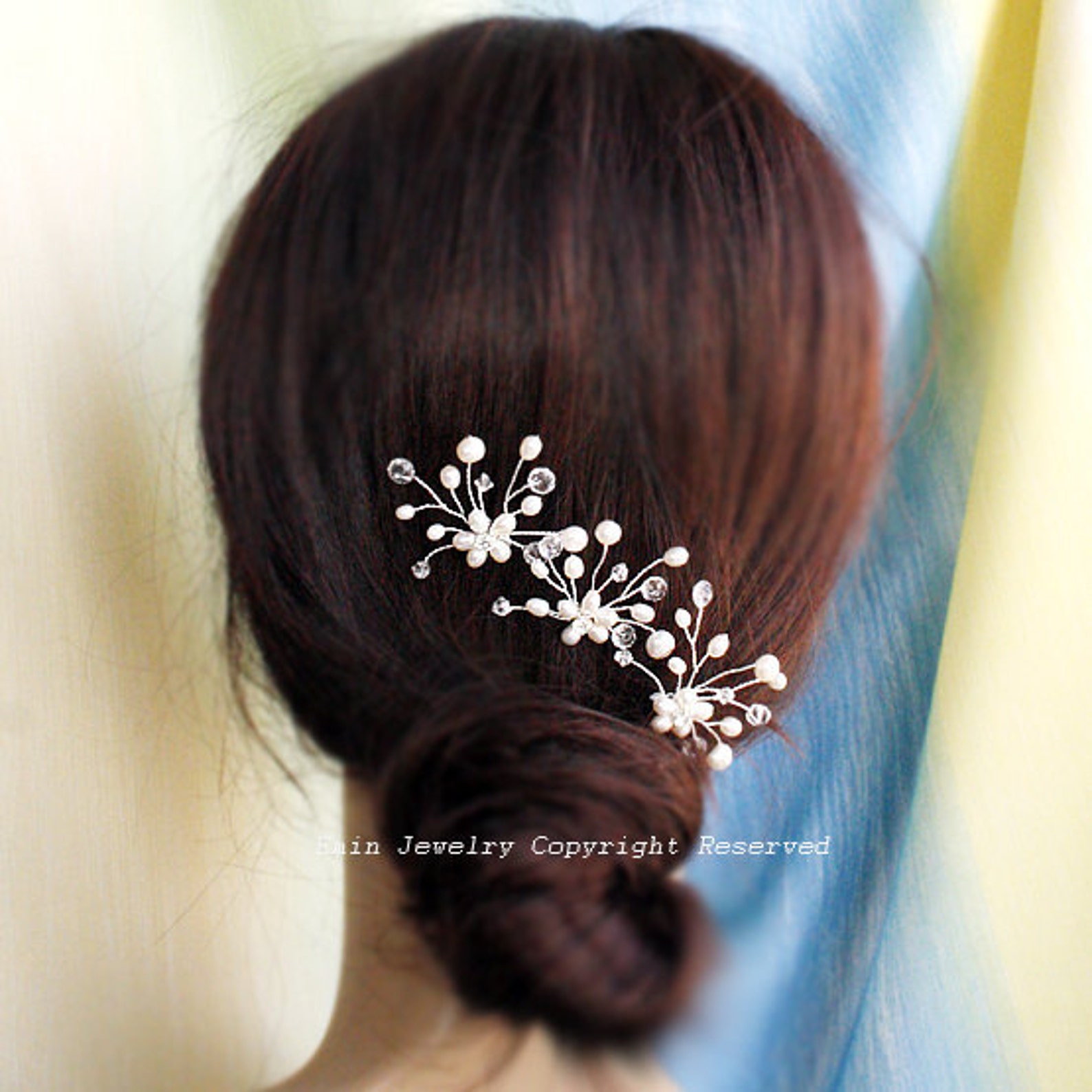 3 Bridal Hair Pin Set H0003 Bridal Hair Pins Wedding Etsy