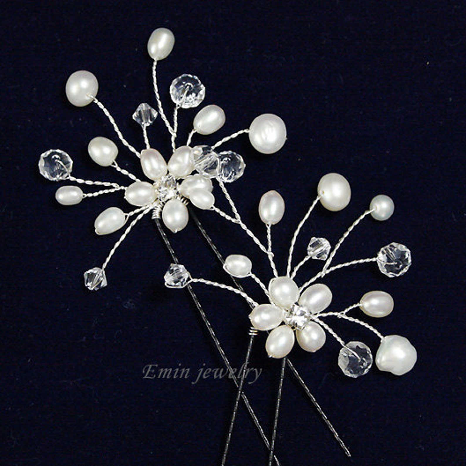 3 Bridal Hair Pin Set H0003 Bridal Hair Pins Wedding Etsy