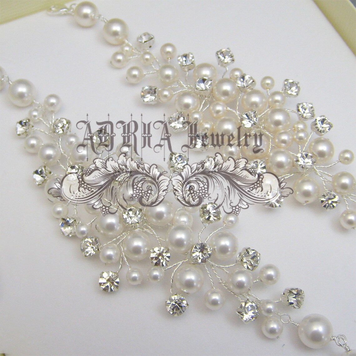 Bridal Bracelet Gold Wedding Bracelets Pearls Bracelets off Etsy