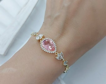 Strass Hochzeits Ohrringe, Swarovski Strass Ohrringe,Rosa Kristall Ohrringe