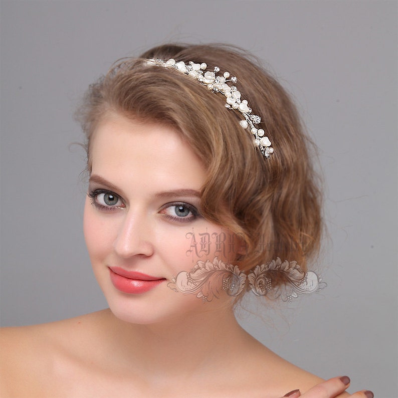 Wedding Hair Accessories Bridal Headband Ivory White Pearls Etsy UK