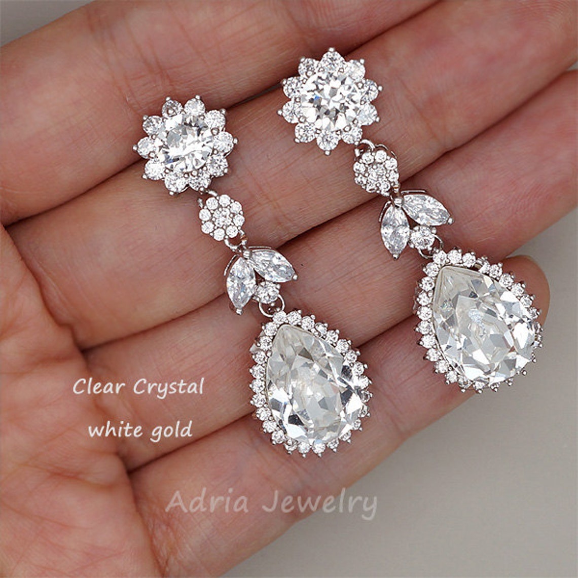 Silberne Schleifen Ohrringe Mit Strass - Elegante Brautschmuck Hänger