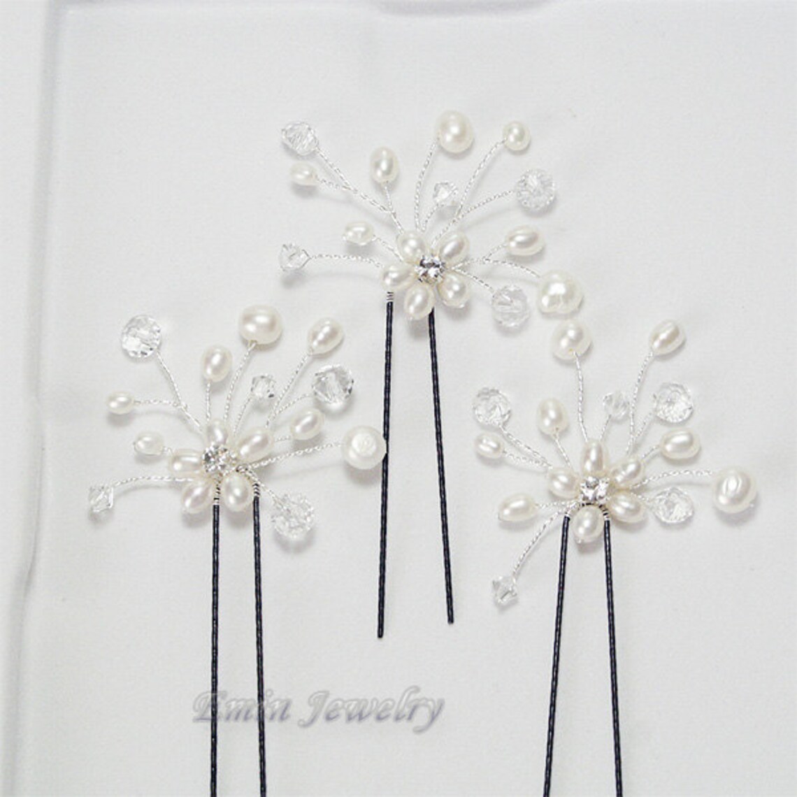 3 Bridal Hair Pin Set H0003 Bridal Hair Pins Wedding Etsy