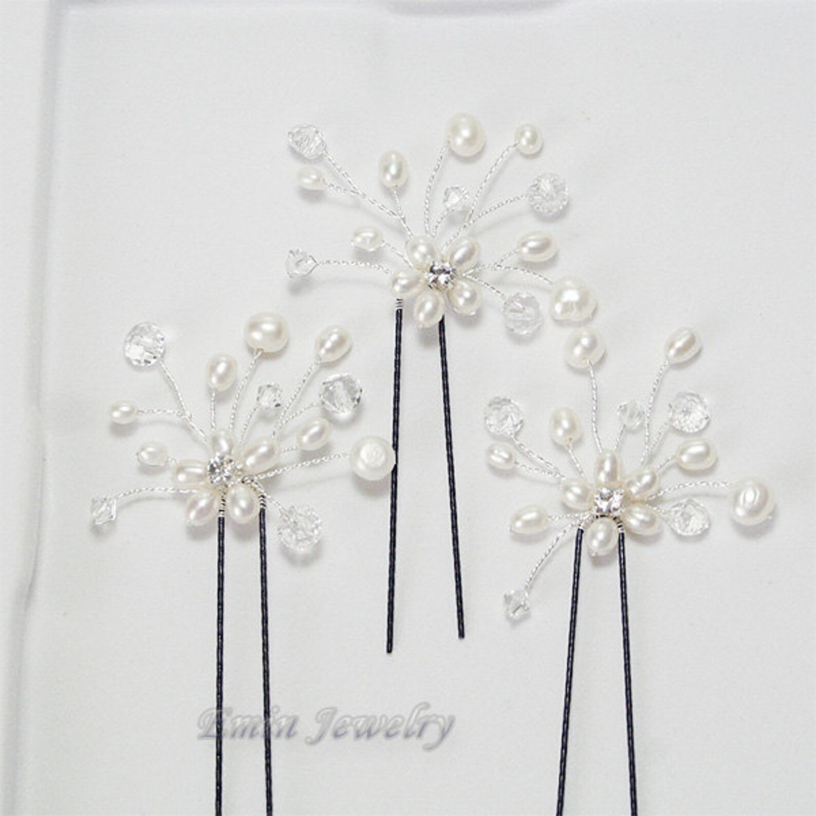 3 Bridal Hair Pin Set H0003 Bridal Hair Pins Wedding Etsy