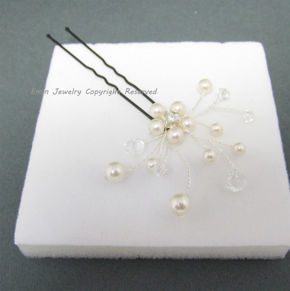 3 Bridal Hair Pins Set Wedding Hair Accessoriesivory White Etsy