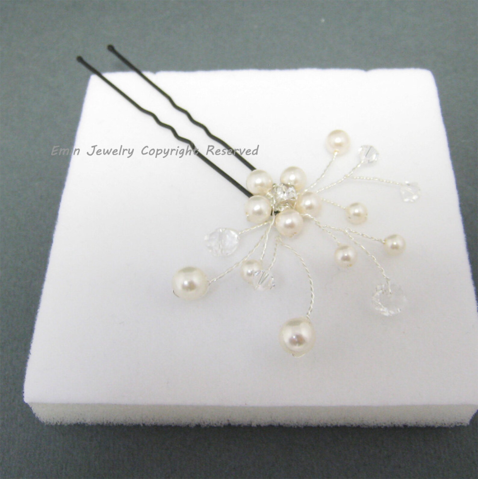3 Bridal Hair Pins Set Wedding Hair Accessoriesivory White Etsy