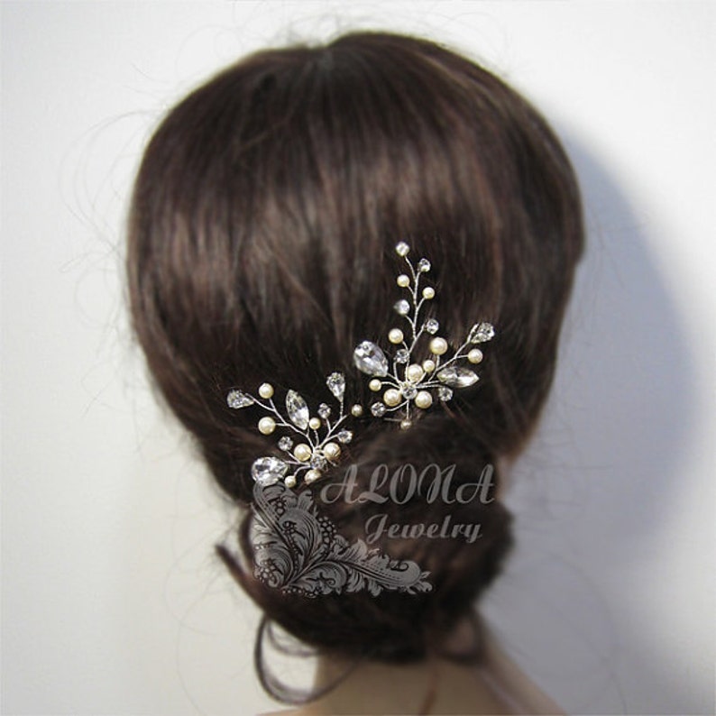 Wedding Hair Pins Sets,Bridal Hair Accessories, Gold Bridal Hair Pins, Gold Hairpins Bridal Headpieces, Wedding hair clips hairpins image 2