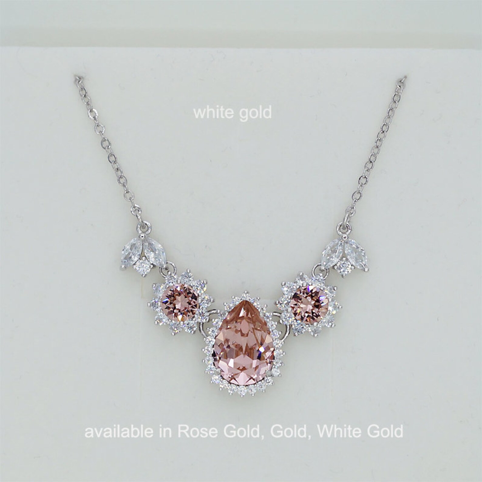 Backdrop Bridal Necklace Blush Back Drop Necklace Back Drop Etsy