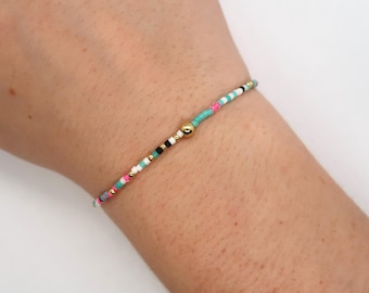 14k Gold Filled Seed Bead Bracelet – Colorful Stacking Jewelry