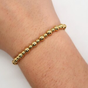 14k Gold Filled 4 & 5mm Stretch Bracelet-Grace |  gold bead bracelet| gold tarnish free bracelet | stacking bracelet | waterproof jewelry