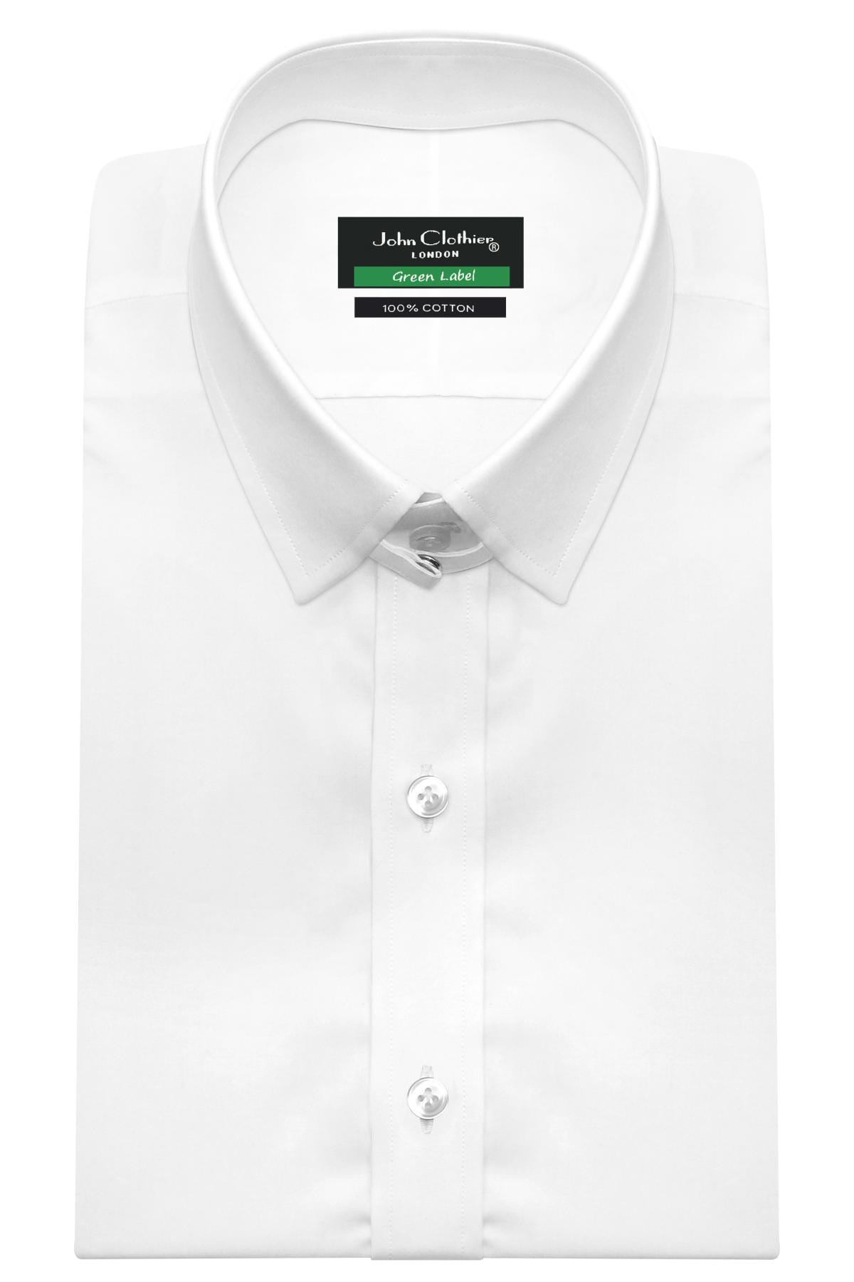 men's white tab collar dress shirts White Egyptian Tab Collar Shirt