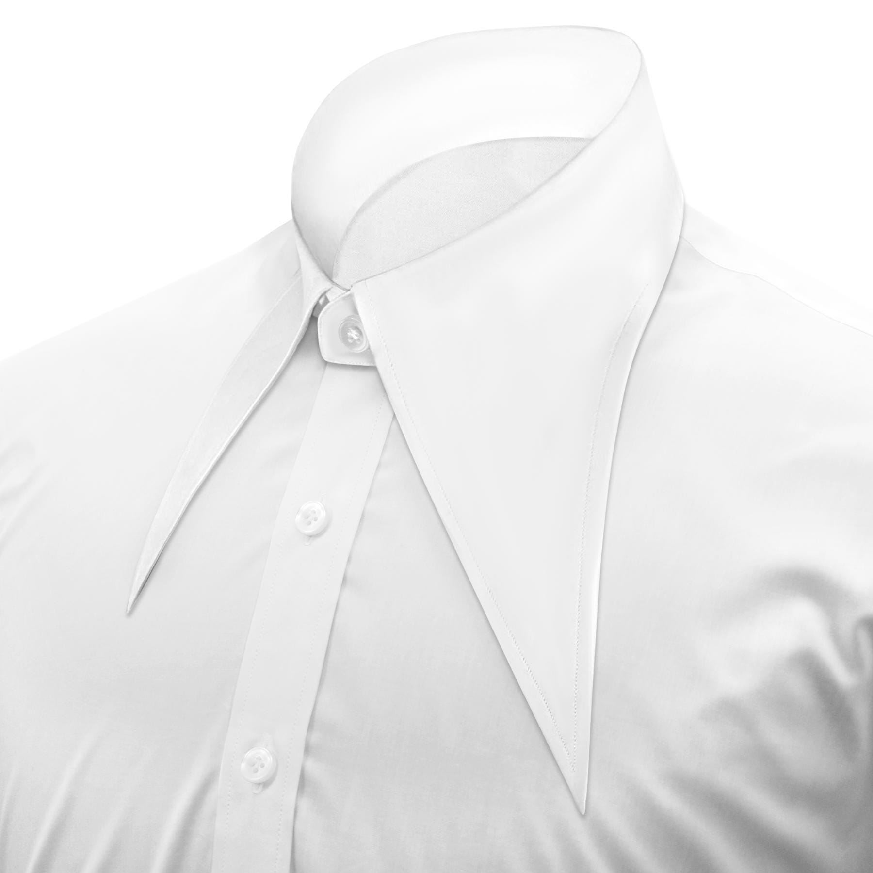Camicia Elegante Vintage Uomo John Clothier London – Colletto A Lancia – 100% Cotone – Nero – Taglie 14.5-18.5 – Ispirata Anni 70