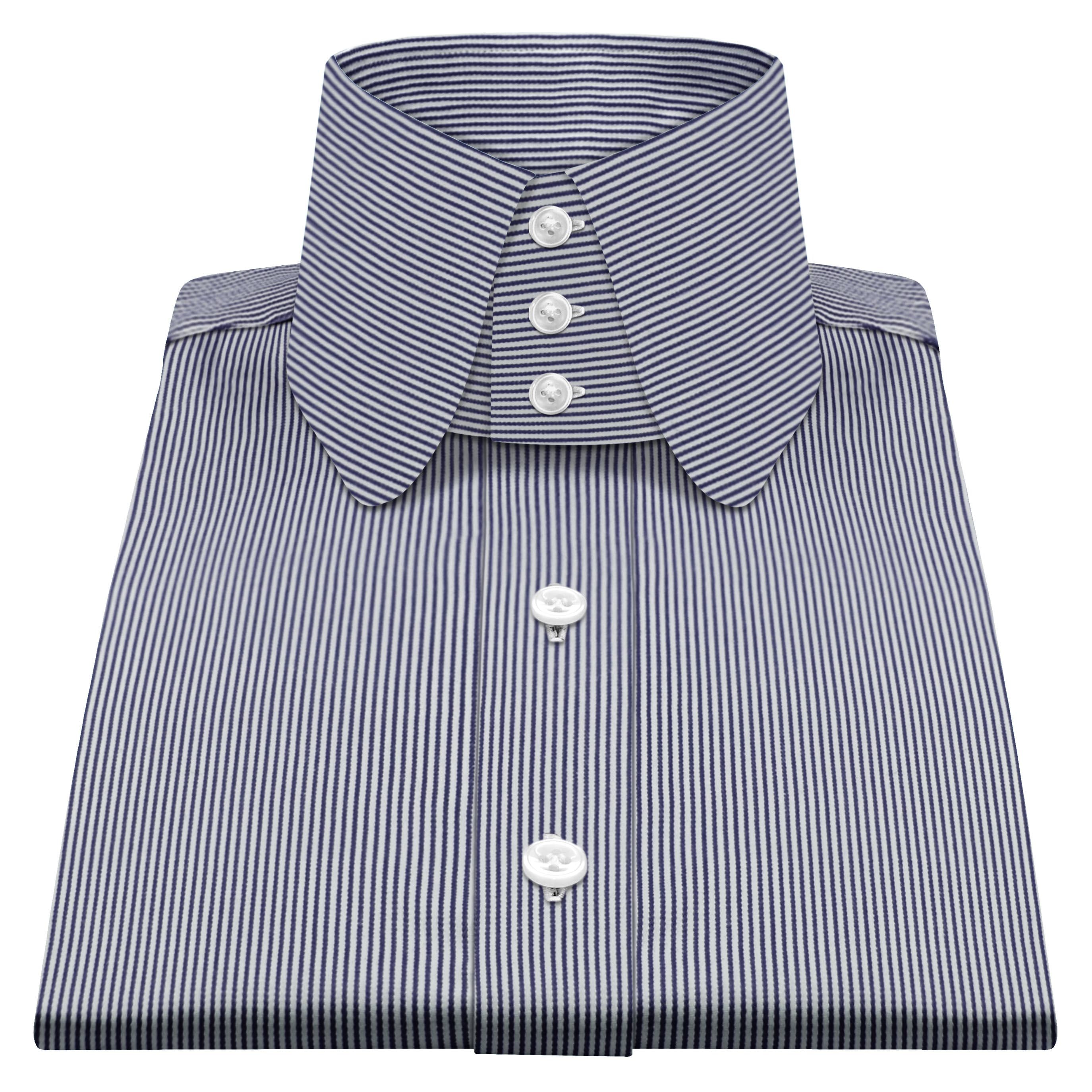 Blue Pinstripe Dress Shirt - Etsy Blue Pinstripe Dress Shirt - Etsy
