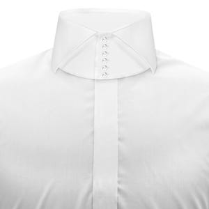 Men&#39;s White High Cutaway Collar Shirt Hidden Placket Celebrity Style Clothing Vintage Wedding Dress Long Sleeves Everyday Office Formal Wear
