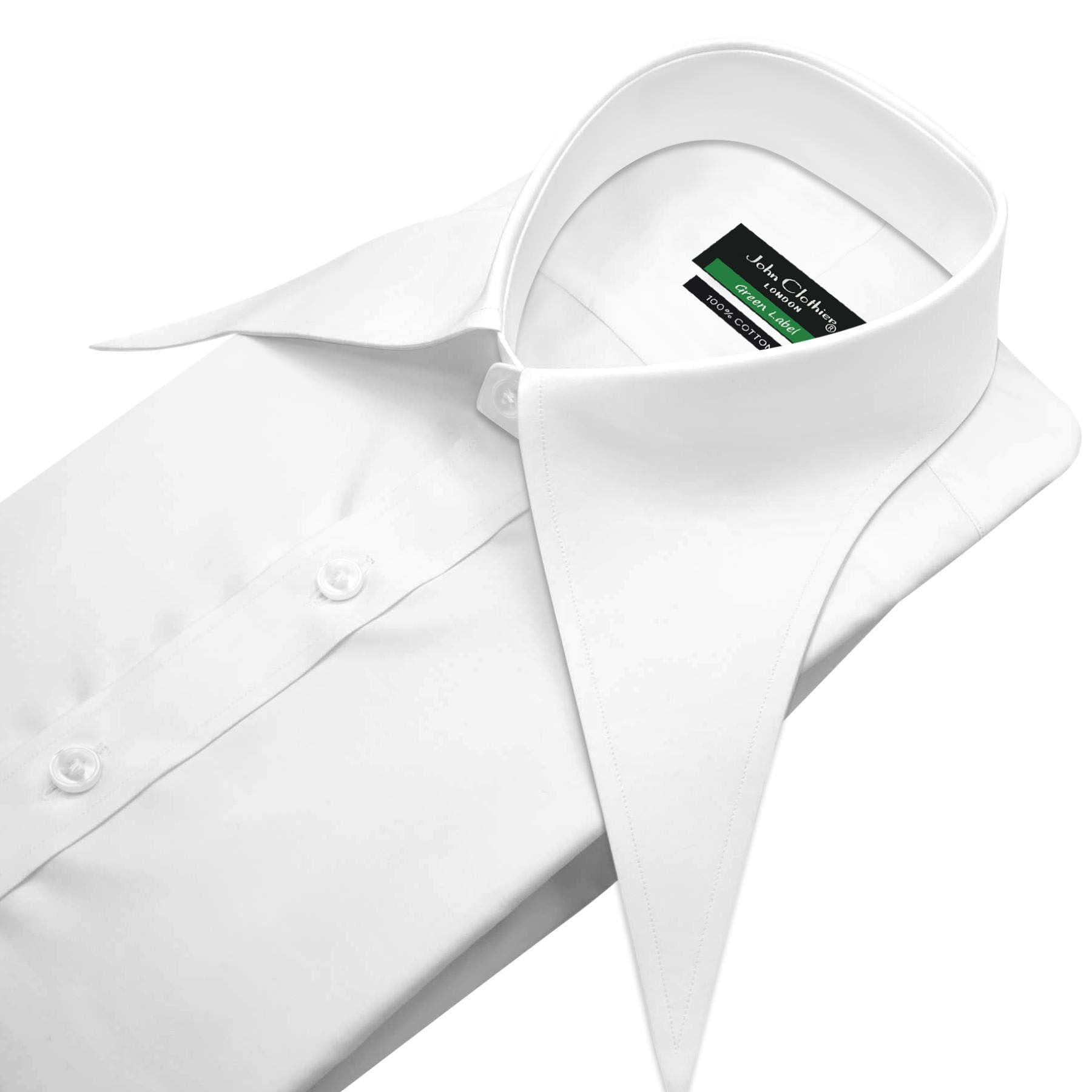 70s Style Spear Collar Dress Shirt: Handmade Cotton Retro Fashion