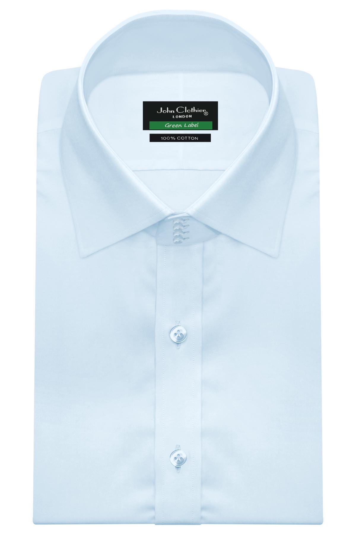 Men's High Collar Dress Shirt: Sky Blue Cotton Formal Shirt - Etsy Ireland