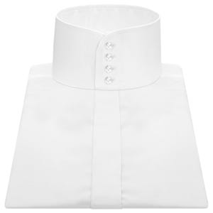 Men&#39;s Vintage Style White Wedding Shirt High Band China Mandarin Grandad Collar 4 Buttons Hidden Placket Formal Tailored Fit Shirt
