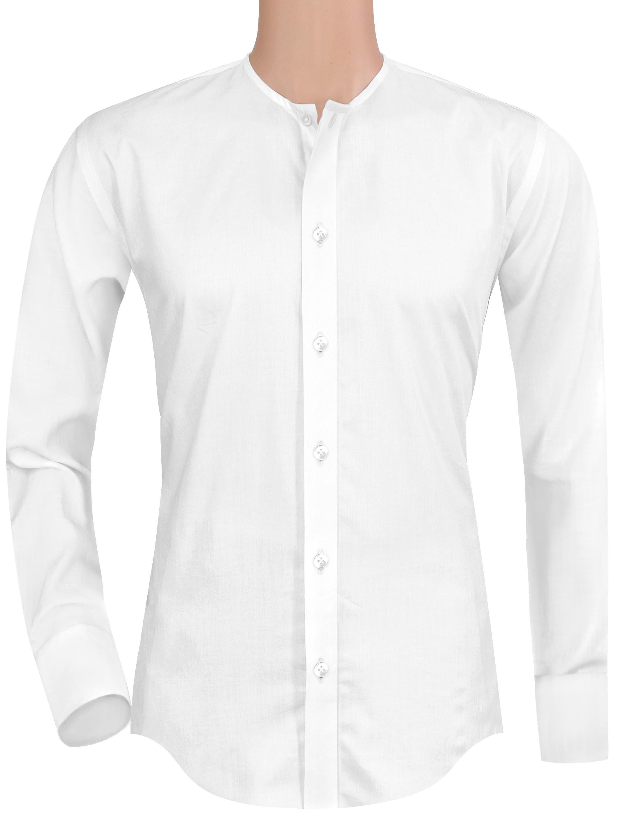 collarless dress shirt white Amazon.com: DEMEANOR Men's Collarless Dress Shirt Mandarin Collar Long Sleeve Button Down Shirts Formal Tops with Pocket All White S : Clothing, Shoes & Jewelry