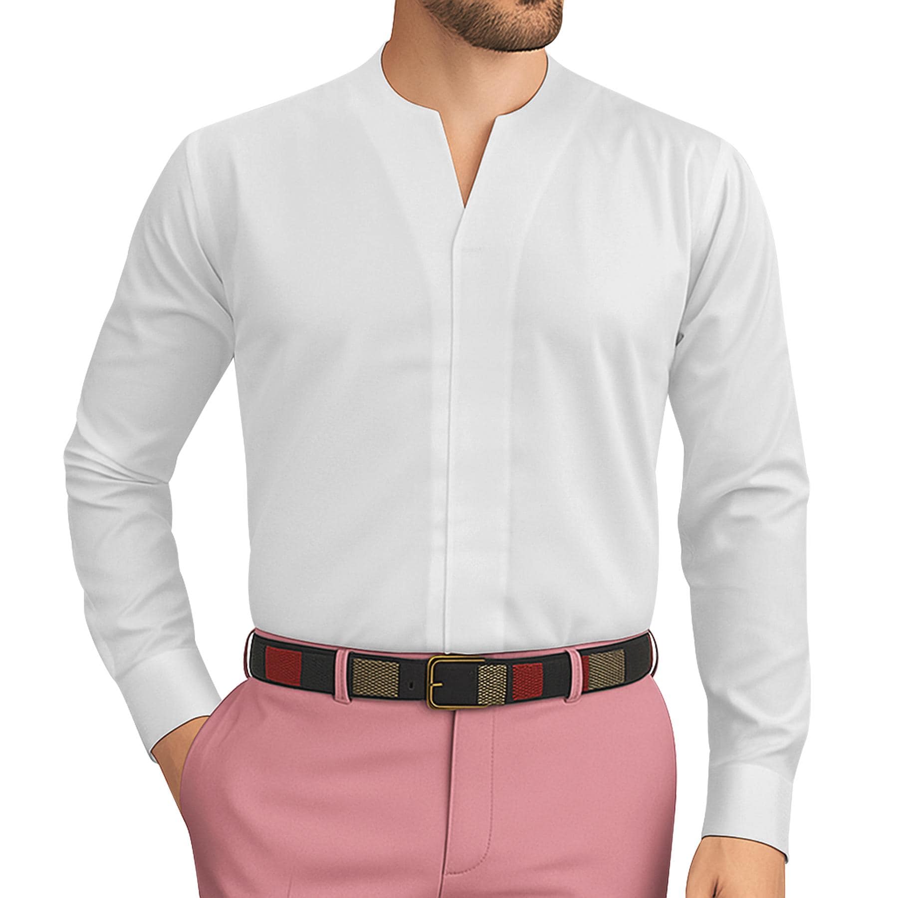 Men's White No Collar Dress Shirt T Shirt Style Open V Neck Collarless 100% Cotton Modern Look Smart Casual Business Dress Workout Shirt Men's White No Collar Dress Shirt T Shirt Style Open V Neck Collarless 100% Cotton Modern Look Smart Casual Business Dress Workout Shirt