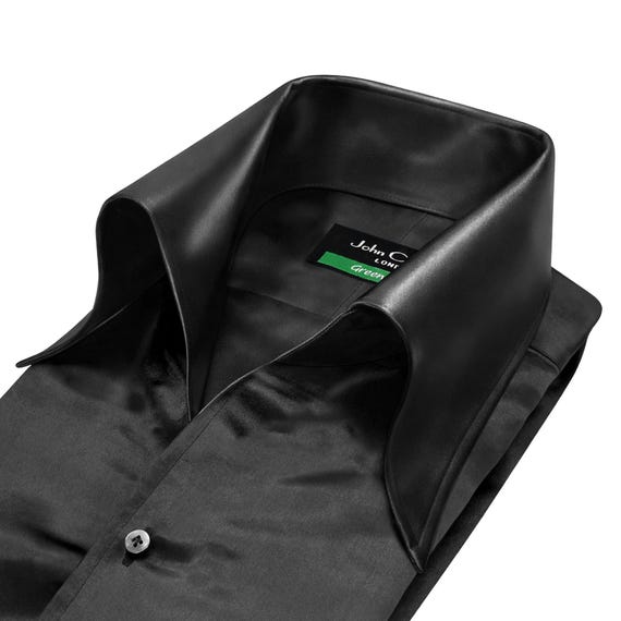 black shiny dress shirt Black Shiny Dress Shirt Sirius Fashion