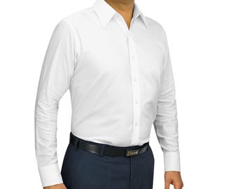 mens white dress shirt 100 cotton Calvin Klein Men's Classic-Fit Non-Iron Performance Herringbone Dress Shirt - White