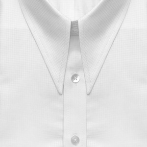 Men&#39;s Ready to Wear White Spear Collar Shirt Cotton Checks Long Sleeves 1970s Vintage Collar Evening Wedding Summer Wear Dress
