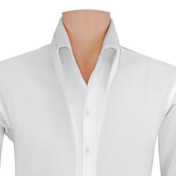 white christmas dresses Superfine Egyptian Cotton Solid Color Straight Collar Dress Shirt - White main image 0