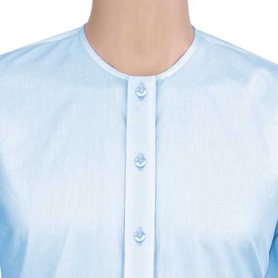 green emerald velvet dress Collarless Shirt - White | Men's Classic Shirts
