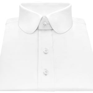 Peaky Blinders Style Men&#39;s Retro Dress Shirt 1930s Penny Round Club Collar White Cotton Tailored Fit Vintage Look Theatre Performance Dress