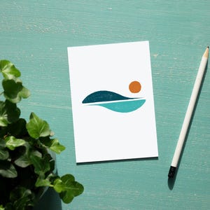Eco postcard, wave postcard, surf postcard, sea postcard, ocean postcard, summer postcard