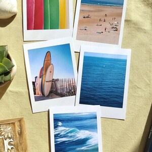 Set of eco-friendly postcards, ocean postcard, wave postcard, surf postcard, summer postcard, ocean photography