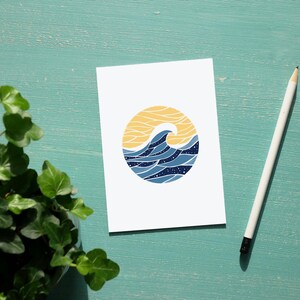 Eco postcard, wave postcard, surf postcard, sea postcard, ocean postcard, summer postcard
