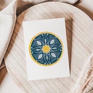 Ecological postcard, mandala postcard, nature postcard, ecological paper postcard