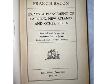 Vintage 1937 Francis Bacon Essays Advancement Of Learning New Atlantis & Other Pieces
