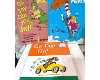 3-Children’s Books Dr. Suess Lot Daisy-Head Mayzie Oh Say Can You Say? Go Dog Go Books