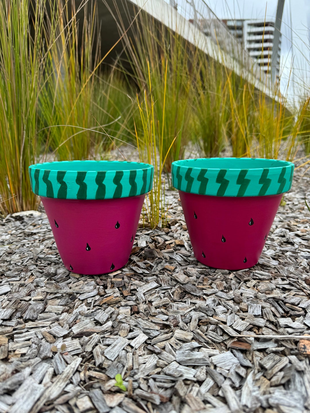Watermelon - Handpainted Terracotta Magnet 11