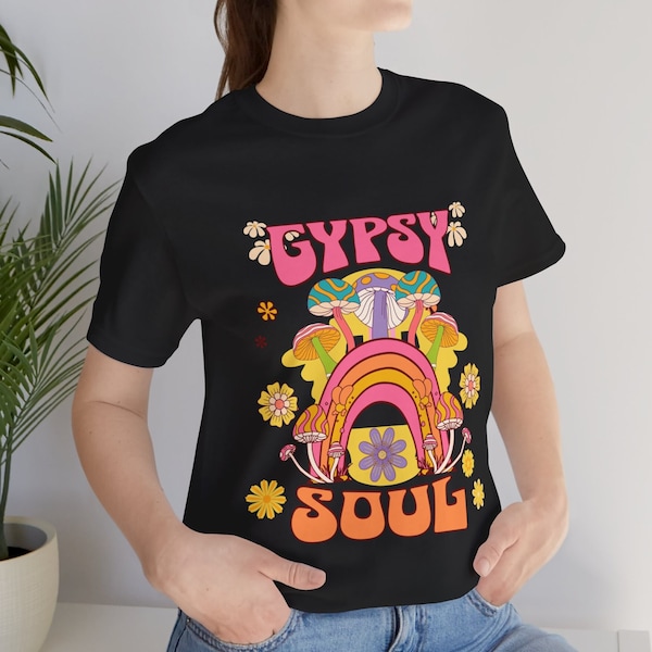 Gypsy Soul T-Shirt, Hippie Tee, Boho Shirt, Hippie girl, Hippie guy, Casual Shirt, Vagabond Shirt Graphic Tee, On the Road Shirt Hippie Soul